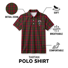 Ged Tartan Crest Birdseye Mesh Polo Shirt