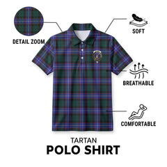 Guthrie Modern Tartan Crest Birdseye Mesh Polo Shirt