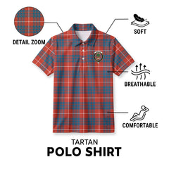 Hamilton Ancient Tartan Crest Birdseye Mesh Polo Shirt