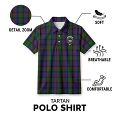 MacDonald Tartan Crest Birdseye Mesh Polo Shirt