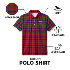 MacIntyre Modern Tartan Crest Birdseye Mesh Polo Shirt