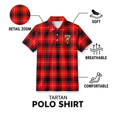 MacIver Modern Tartan Crest Birdseye Mesh Polo Shirt