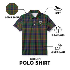MacMillan Hunting Modern Tartan Crest Birdseye Mesh Polo Shirt