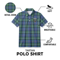 MacPhail Hunting Ancient Tartan Crest Birdseye Mesh Polo Shirt