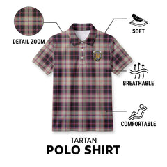 MacPherson Hunting Ancient Tartan Crest Birdseye Mesh Polo Shirt