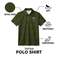 Maxwell Hunting Tartan Crest Birdseye Mesh Polo Shirt