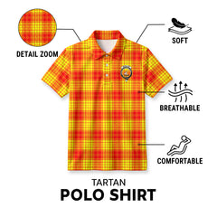 McMillan Clan Tartan Crest Birdseye Mesh Polo Shirt