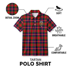 McPherson Modern Tartan Crest Birdseye Mesh Polo Shirt