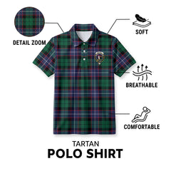 Mitchell Modern Tartan Crest Birdseye Mesh Polo Shirt