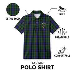 Mowat Modern Tartan Crest Birdseye Mesh Polo Shirt