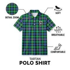 Murray of Atholl Ancient Tartan Crest Birdseye Mesh Polo Shirt