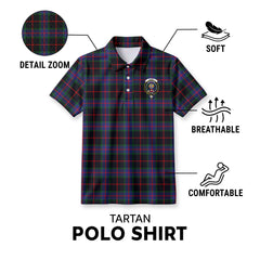 Nairn Tartan Crest Birdseye Mesh Polo Shirt