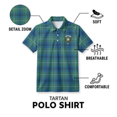 Oliphant Ancient Tartan Crest Birdseye Mesh Polo Shirt