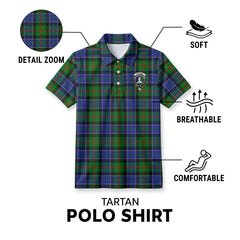 Paterson Tartan Crest Birdseye Mesh Polo Shirt