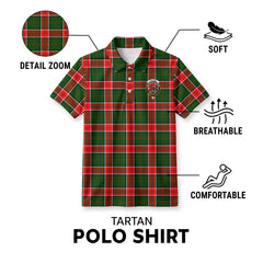 Pollock Tartan Crest Birdseye Mesh Polo Shirt