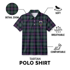 Rose Hunting Modern Tartan Crest Birdseye Mesh Polo Shirt