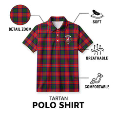 Roxburgh District Tartan Crest Birdseye Mesh Polo Shirt