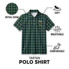 Swinton Tartan Crest Birdseye Mesh Polo Shirt