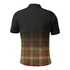 McMillan Old Weathered Tartan Crest Polo Shirt - Thistle Black Style