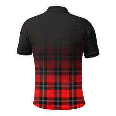 Ramsay Modern Tartan Crest Polo Shirt - Thistle Black Style