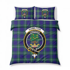 Hamilton Hunting Modern Tartan Crest Bedding Set