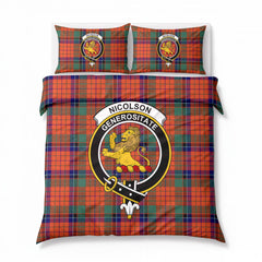 Nicolson Ancient Old Tartan Crest Bedding Set
