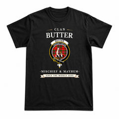 Butter Tartan Crest Mischief and Mayhem T-shirt