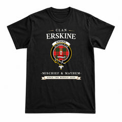 Erskine Modern Tartan Crest Mischief and Mayhem T-shirt