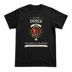 Innes Modern Tartan Crest Mischief and Mayhem T-shirt