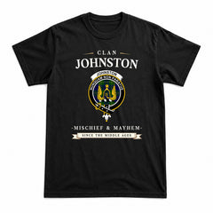 Johnston Modern Tartan Crest Mischief and Mayhem T-shirt