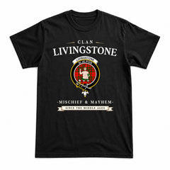 Livingstone Tartan Crest Mischief and Mayhem T-shirt