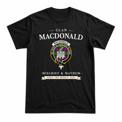 MacDonald (Clan Ranald) Tartan Crest Mischief and Mayhem T-shirt