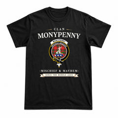 Monypenny Tartan Crest Mischief and Mayhem T-shirt