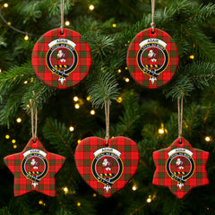 Adair Modern Tartan Crest Christmas Ceramic Ornament