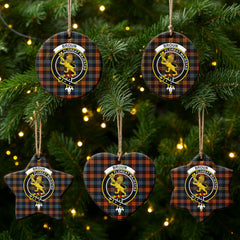Broun Ancient Tartan Crest Christmas Ceramic Ornament