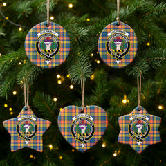 Buchanan Ancient Tartan Crest Christmas Ceramic Ornament