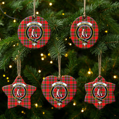 Butter Tartan Crest Christmas Ceramic Ornament