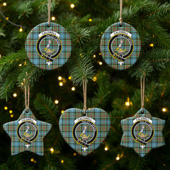 Caldwell Tartan Crest Christmas Ceramic Ornament
