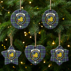 Campbell Argyll Modern Tartan Crest Christmas Ceramic Ornament
