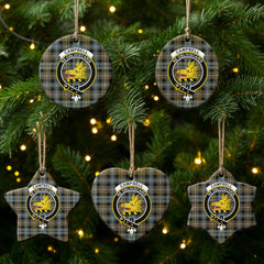 Campbell Argyll Weathered Tartan Crest Christmas Ceramic Ornament