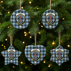 Clark Ancient Tartan Crest Christmas Ceramic Ornament