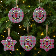 Crawford Ancient Tartan Crest Christmas Ceramic Ornament