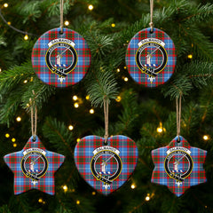Dalmahoy Tartan Crest Christmas Ceramic Ornament