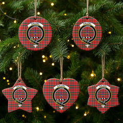 Dalziel Modern Tartan Crest Christmas Ceramic Ornament