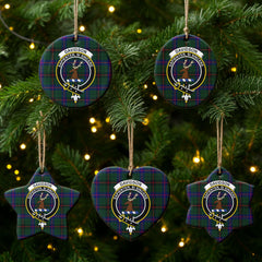 Davidson Modern Tartan Crest Christmas Ceramic Ornament