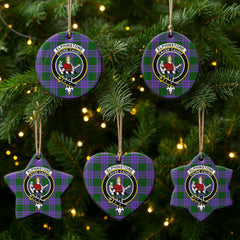 Elphinstone Tartan Crest Christmas Ceramic Ornament