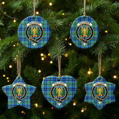 Falconer Tartan Crest Christmas Ceramic Ornament