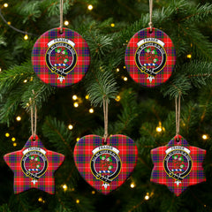 Fraser Tartan Crest Christmas Ceramic Ornament