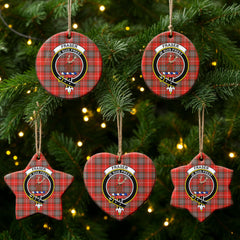 Fraser (of Lovat) Weathered Tartan Crest Christmas Ceramic Ornament