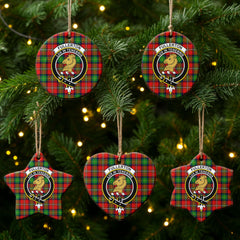 Fullerton Tartan Crest Christmas Ceramic Ornament